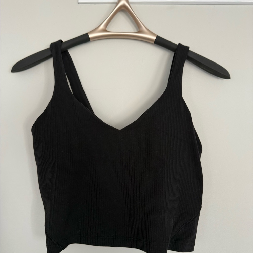 Lululemon Athletica Black Fitted Crop Tank Top